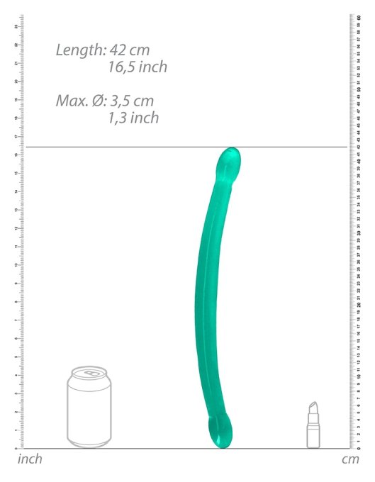 Double gode Crystal RealRock 42 x 3.2cm Vert