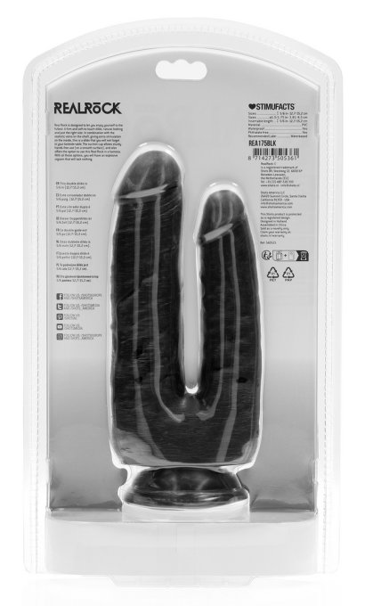 Double Gode Double Trouble 15 x 4.5cm Noir