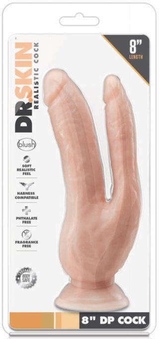 Double gode Dp Cock Dr Skin 18 x 6cm