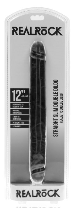 Double Gode Straight Slim 30.5 x 3.5cm Noir