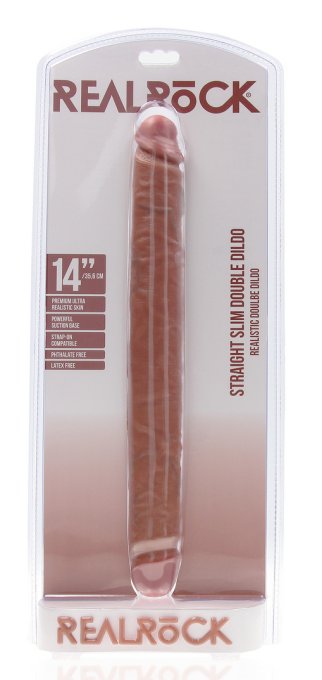 Double Gode Straight Slim 35.5 x 3.8cm Marron