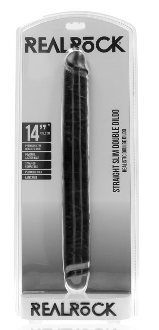 Double Gode Straight Slim 35.5 x 3.8cm Noir