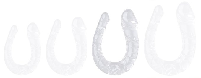 Double Gode transparent U Jelly L 17 x 4.5cm