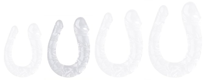 Double Gode transparent U Jelly M 15 x 4cm