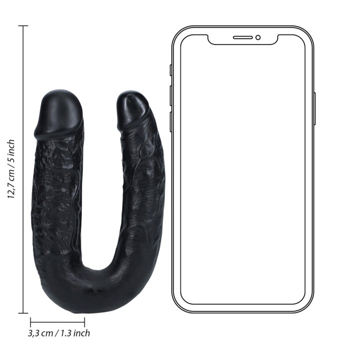 Double Gode U Shape 12 x 3cm Noir