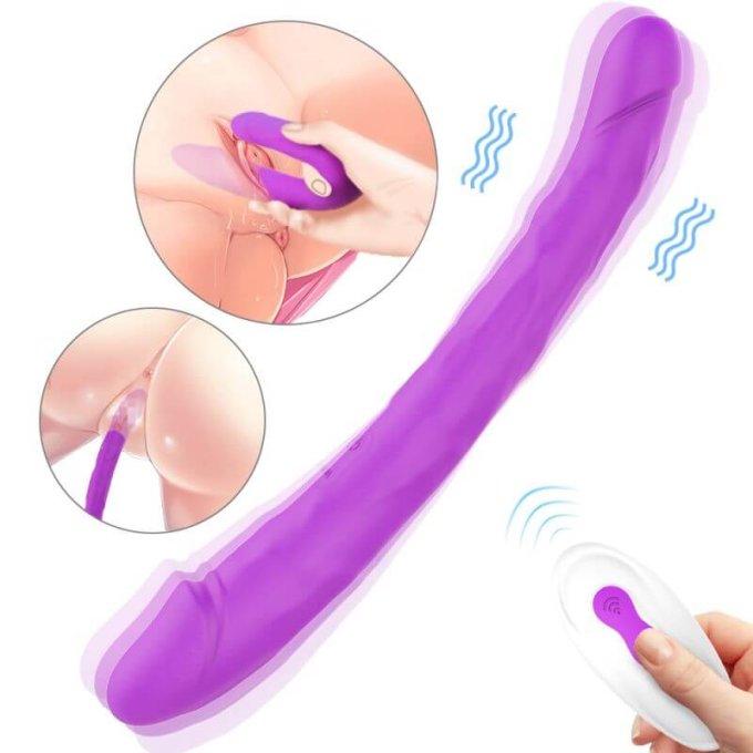 Double gode vibrant King 3 - 31 x 4cm Violet