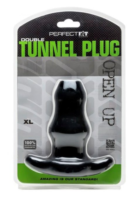 Double Tunnel Plug Noir Extra-Large 14 x 7.6cm