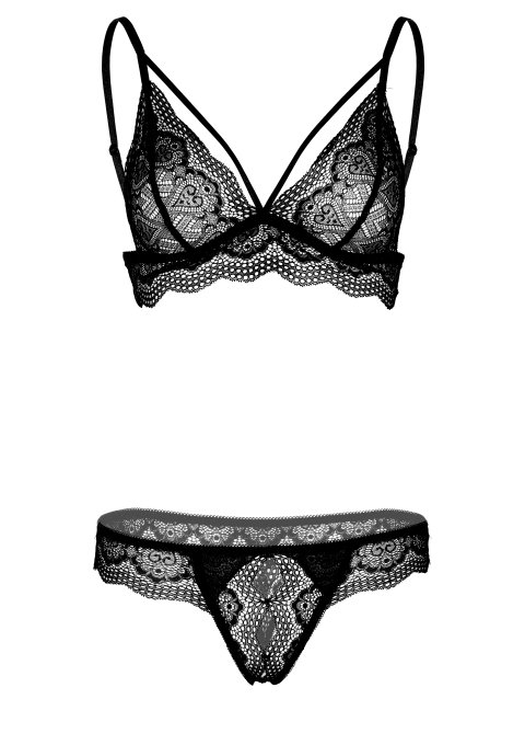 Ensemble Lace Bra 2 Pièces Noir