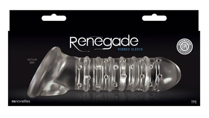 Etui pénien RIBBED Renegade Transparent 16 x 4 cm