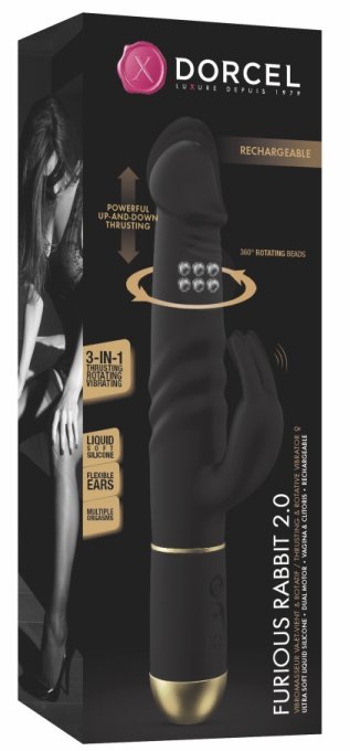 Vibro Furious Rabbit 2.0 Dorcel 27cm Noir