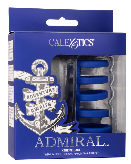 Gaine de pénis 5 Cockrings Xtreme Cage Admiral 9cm