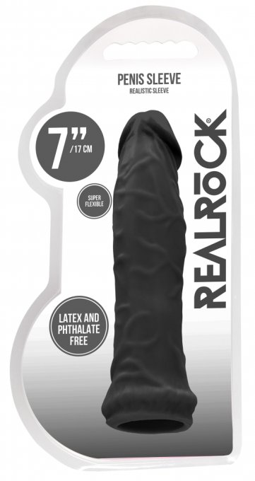 Gaine de pénis Realrock 16 x 4cm Noire