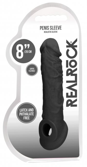 Gaine de pénis Realrock Curve 17 x 4.5cm Noire