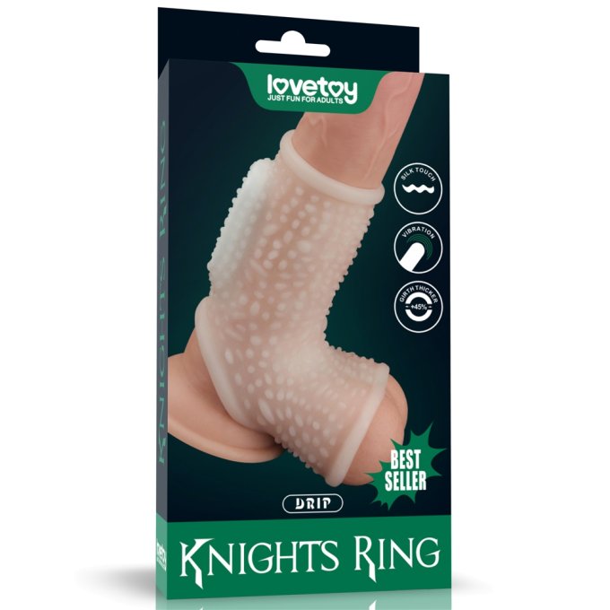 Gaine de pénis Vibrante avec Ballstretcher Knights Ring Best Drip 10cm