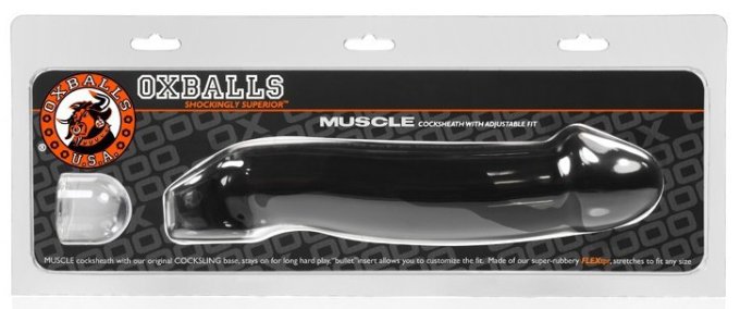 Gaine pour pénis Muscle Oxballs 24 x 5 cm Noir