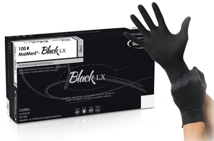 Gants en Latex non poudrés BLACK LX Noir x100