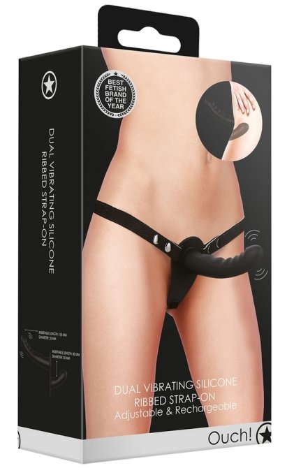 Gode ceinture Dual Vibrating 15 x 3.3cm Noir