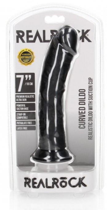 Gode Curved Dildo 18 x 4.2cm Noir