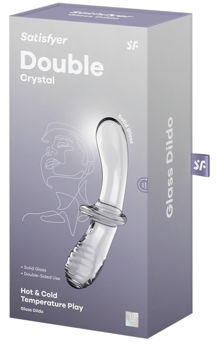 Gode en verre Double Crystal 18.5 x 3.5cm Transparent