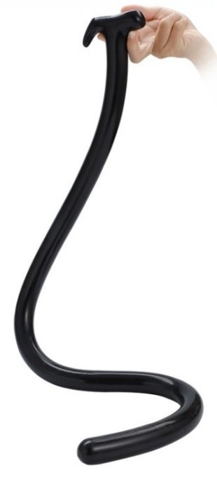 Gode long Mega Snake 100 x 3cm Noir