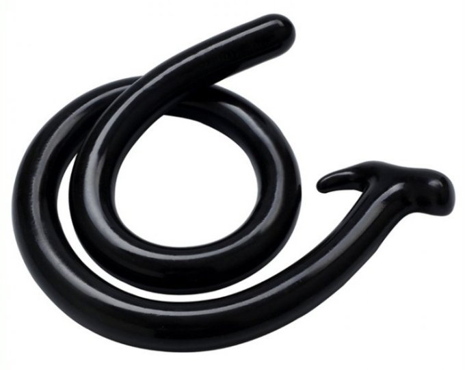 Gode long Mega Snake 100 x 3cm Noir