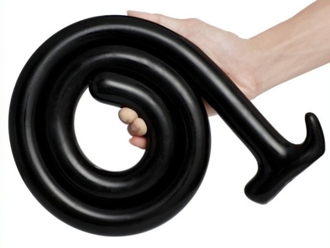 Gode long Mega Snake 100 x 3cm Noir