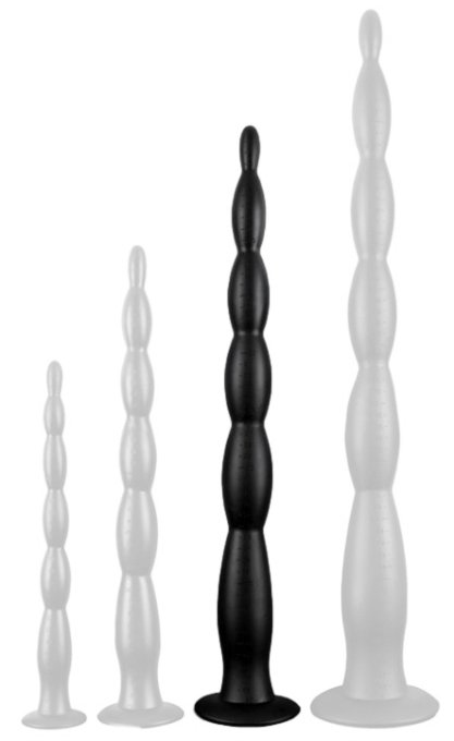 Gode long Scale Beads L 50 x 5cm Noir