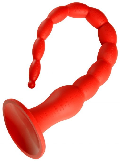 Gode long Stretch Worm N°4 - 50 x 5.2cm Rouge