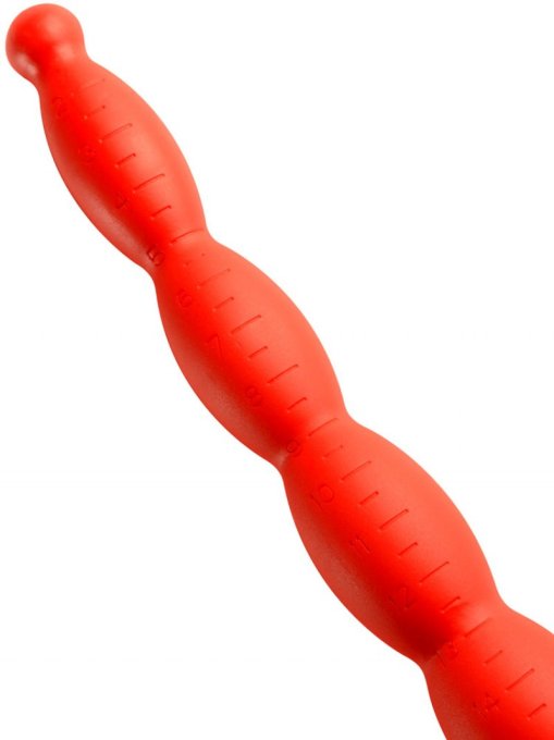 Gode long Stretch Worm N°4 - 50 x 5.2cm Rouge