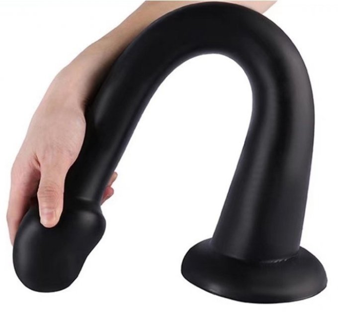 Gode long Whale Dildo L 42 x 6cm - Pointe 5cm Noir