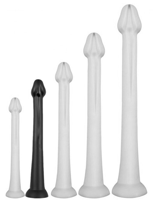 Gode long Whale Dildo M 40 x 5.5cm - Pointe 4.6cm Noir