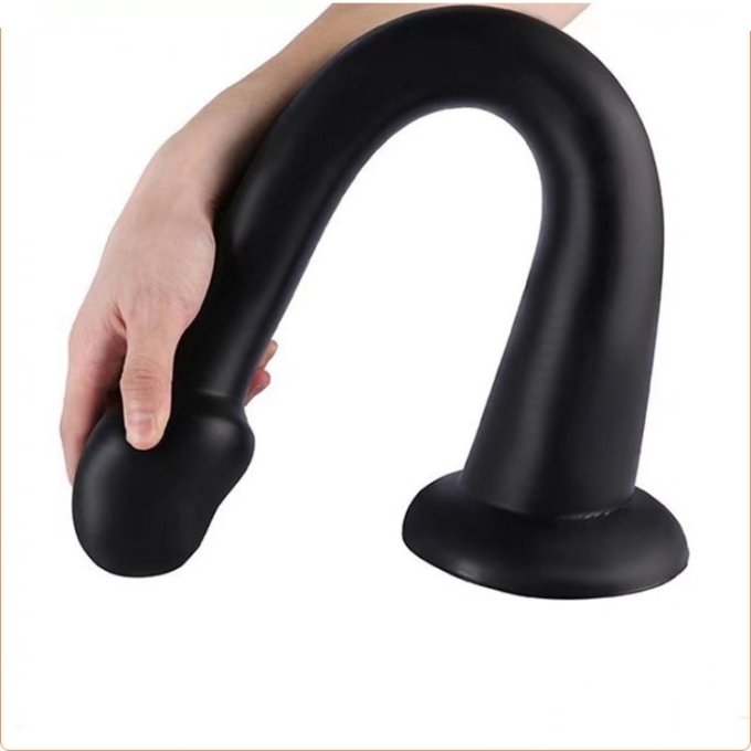 Gode long Whale Dildo XL 48 x 7cm - Pointe 5.5cm Noir