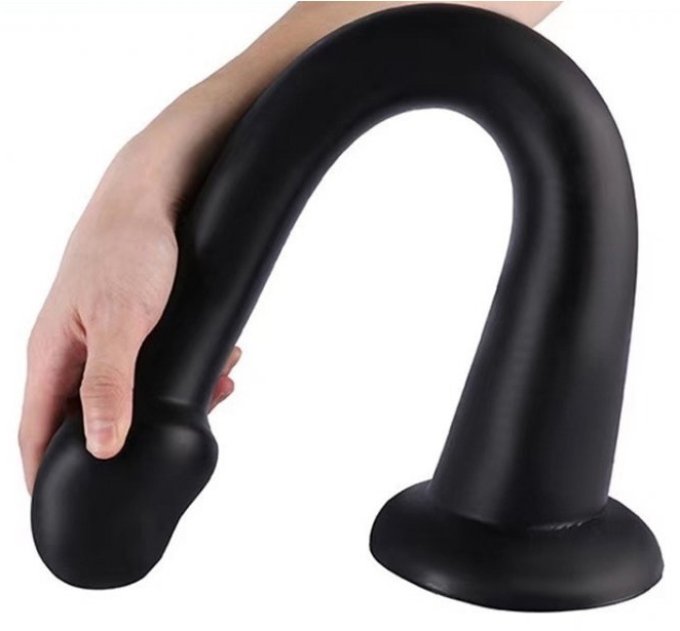 Gode long Whale Dildo XXL 55 x 7.5cm - Pointe 6.3cm Noir