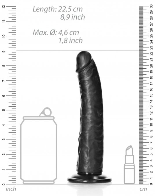 Gode Slim RealRock 20 x 4.6cm Noir