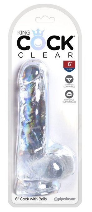 Gode transparent king Cock 13.5 x 3.5cm