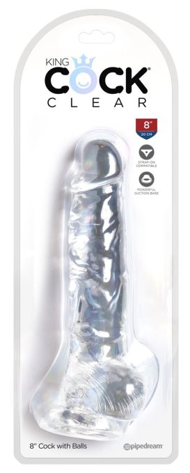 Gode transparent King Cock 18 x 4.7cm