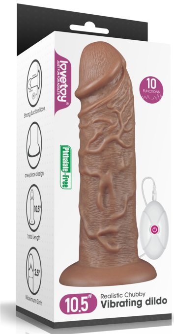 Gode vibrant Chubby Dildo 23 x 6.5 cm Marron