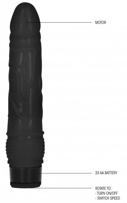 Gode vibrant Dildo Vibe Thin 18 x 4.2cm Noir