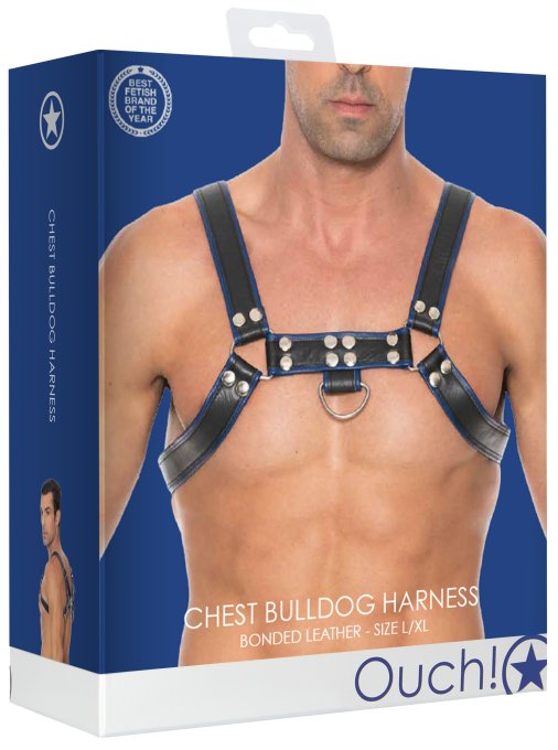 Harnais Chest Bulldog Noir-Bleu