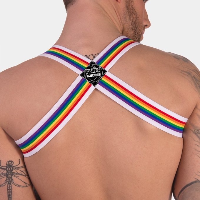 Harnais élastique Barcode Pride Blanc