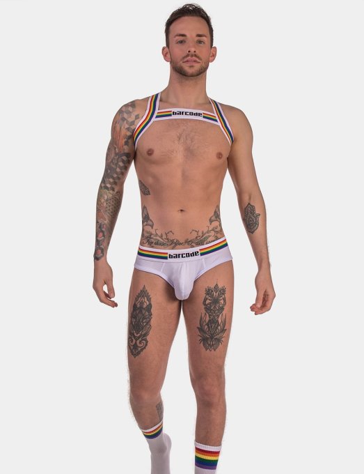 Harnais élastique Barcode Pride Blanc