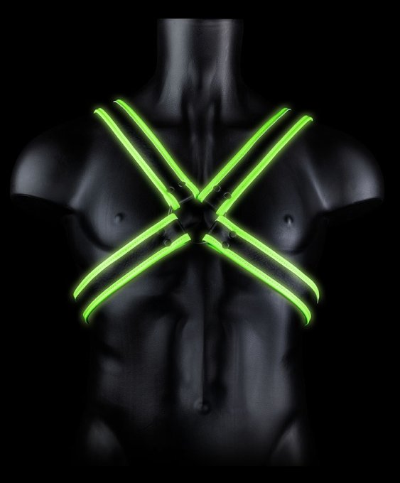 Harnais phosphorescent Cross Glow Noir-Vert Néon