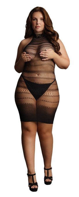 Robe sexy Grande Taille HIGH LACE Noire