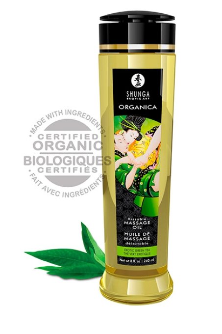 Huile de massage KISSABLE Thé Vert Exotique 240mL