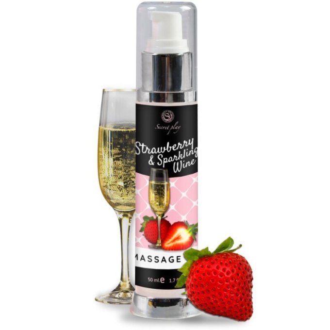 Huile de massage Secret Play Fraise-Vin pétillant 50ml