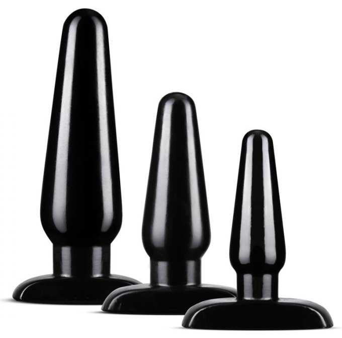 Kit 3 Plugs Anal Adventures Basic Noir