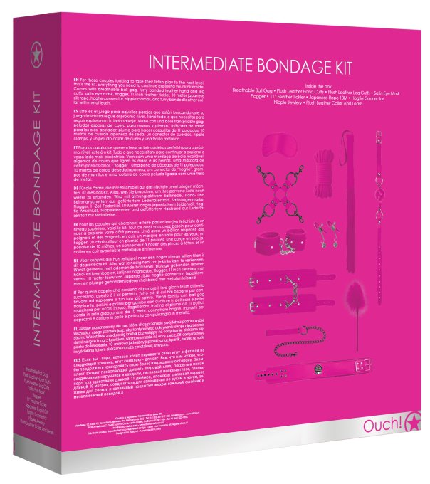 Kit Bondage Intermédiaire 10 Pièces Rose