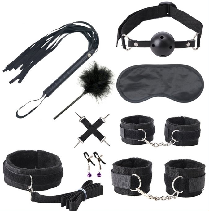 Kit Bondage Push 9 pièces Noir