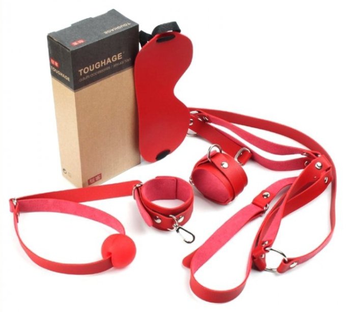 Kit d'Initiation BDSM OBEDIENCE 4 pièces Rouge