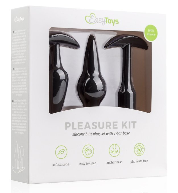 Kit de 3 plugs Pleasure Noirs